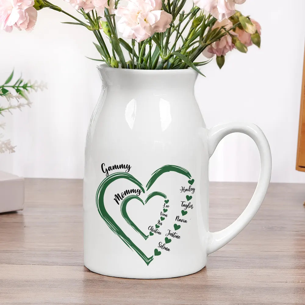 Mom Grandma Sweethearts - Personalized Ceramic Flower Vase