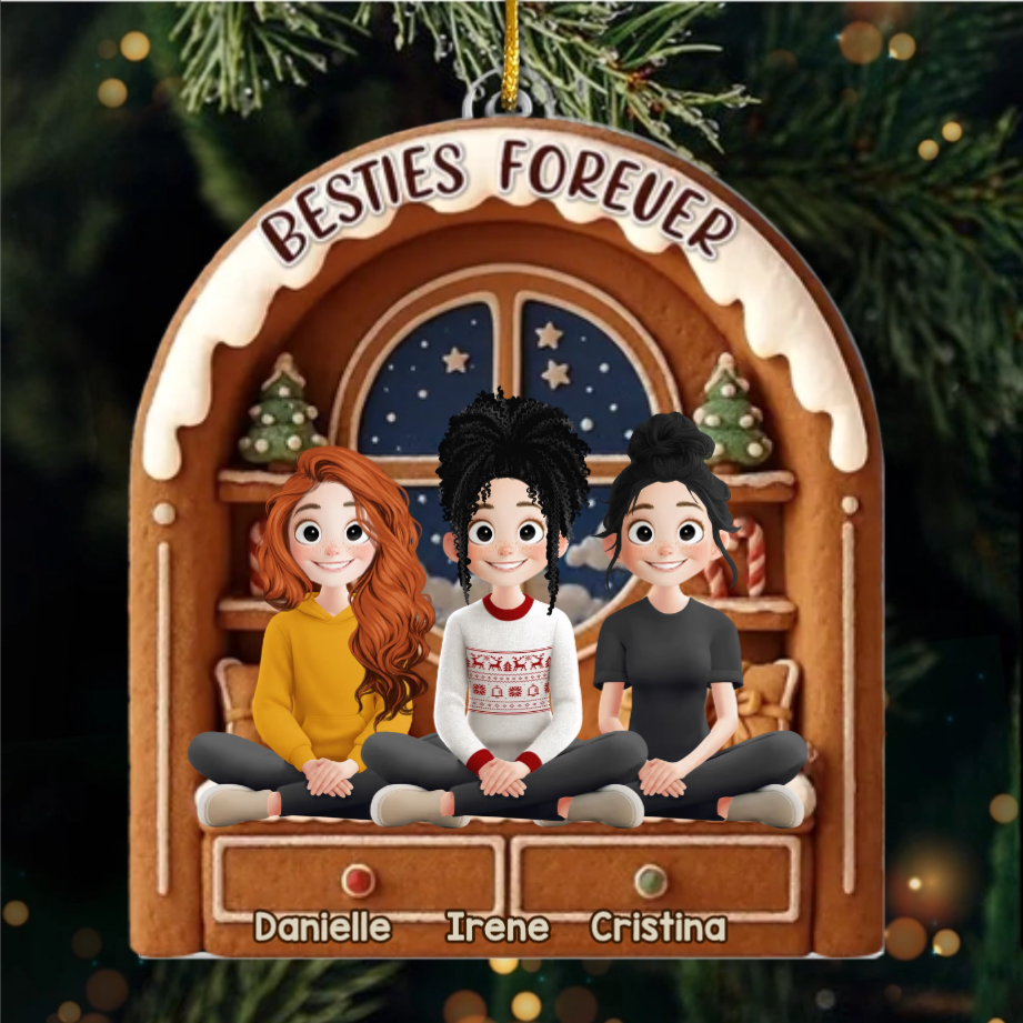 Custom Acrylic Ornament - Personalized Best Friend Christmas Birthday Gifts For Women, Besties, Sisters, BFF - Together We Glitter And Glow