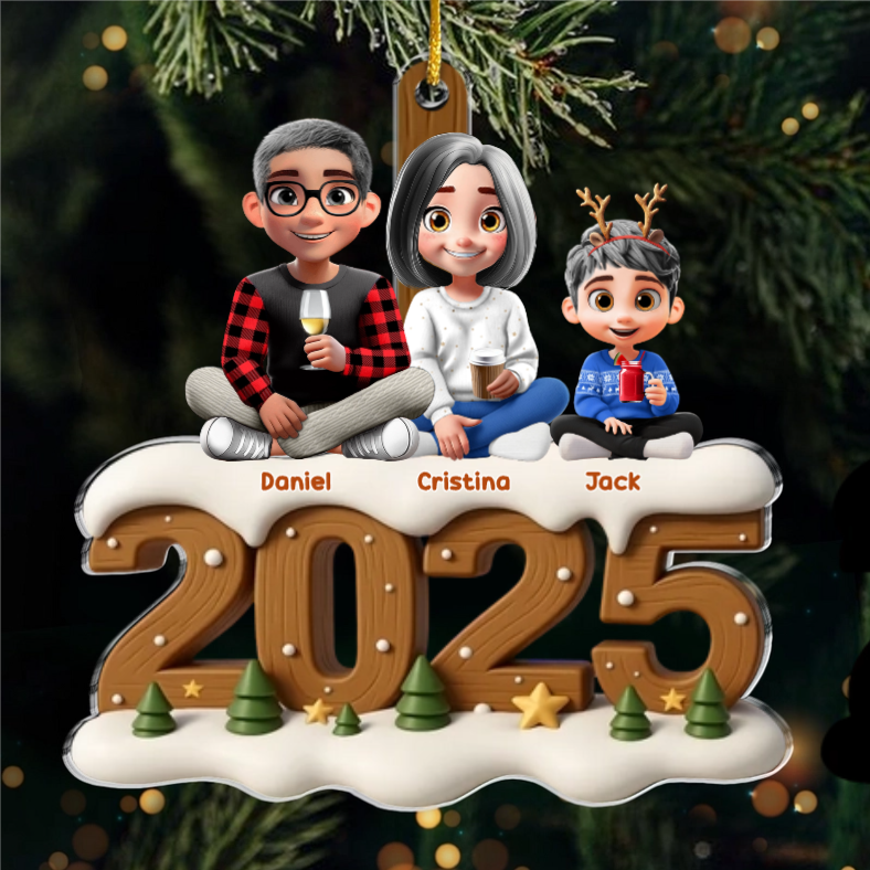 Custom Acrylic Ornament - Personalized Christmas Birthday Gifts For Family, Dog Cat Lovers