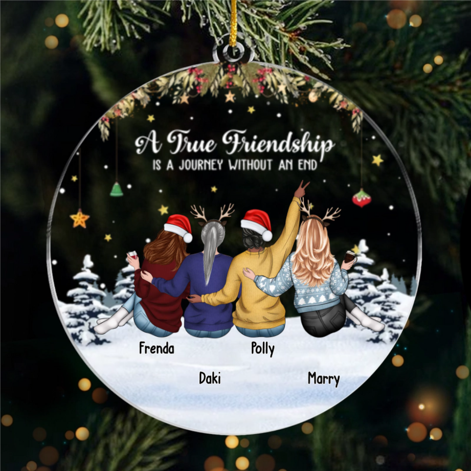 Custom Acrylic Ornament - Personalized Christmas Best Friend Birthday Gifts For Women, Besties, Sisters, BFF - Best Friends Make Christmas Brighter