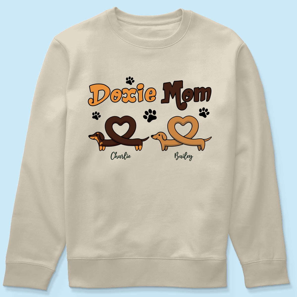 Doxie Mom Cute Heart Dachshunds Personalized Shirt