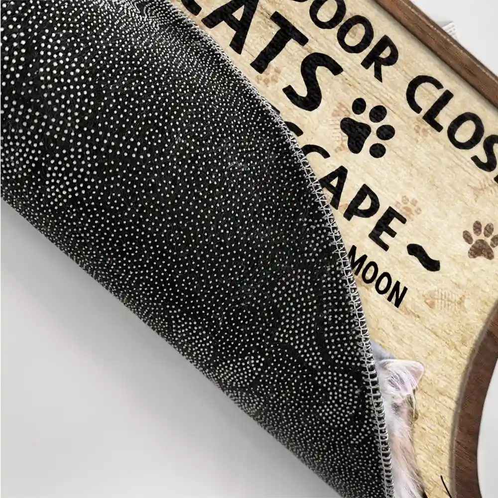 Custom Photo Cats Planning Escape - Personalized Doormat