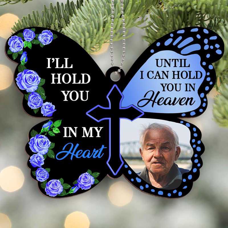 Hold You In My Heart Memorial Personalized Wooden Ornament