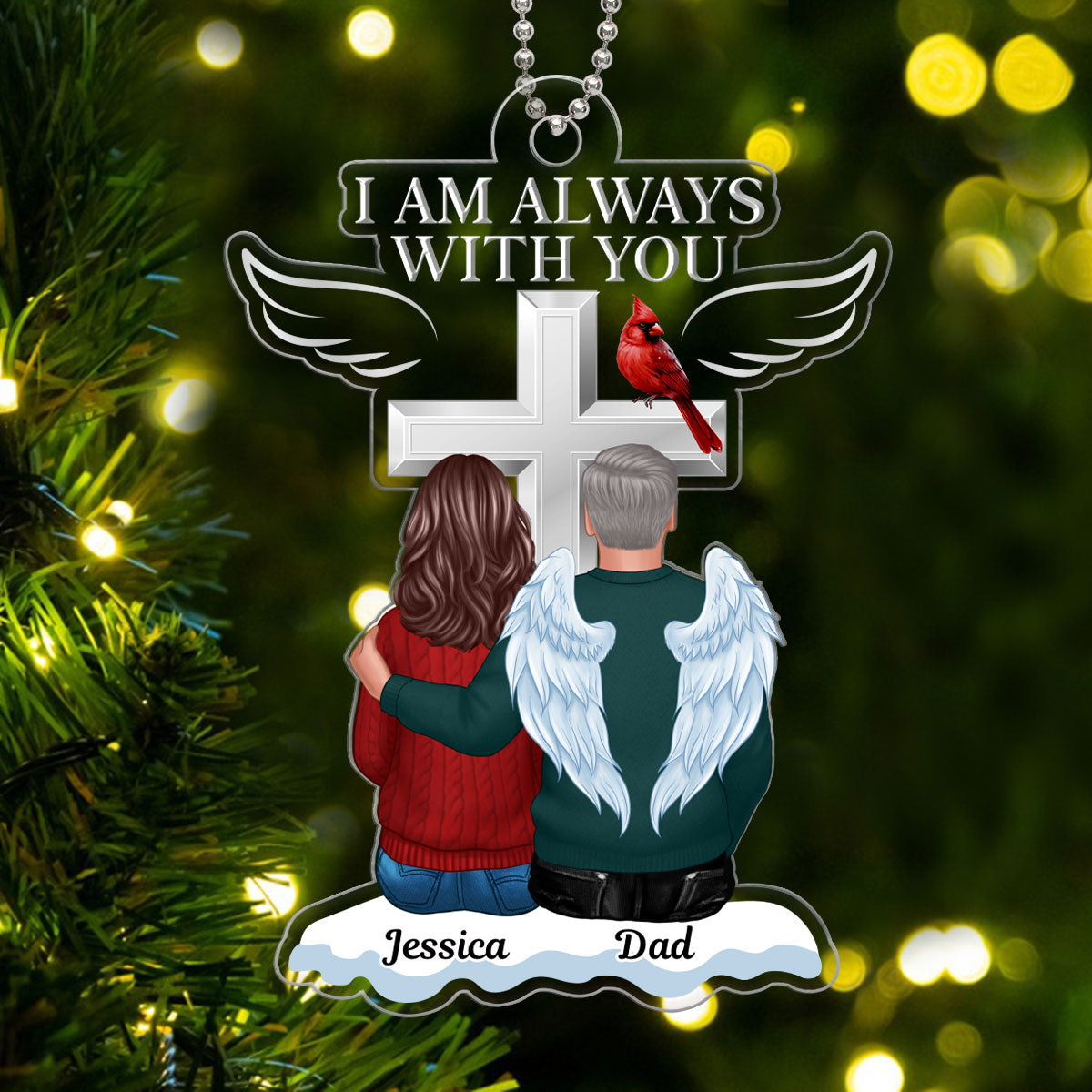 Always With You Family Memorial Keepsake Personalized Acrylic Ornament