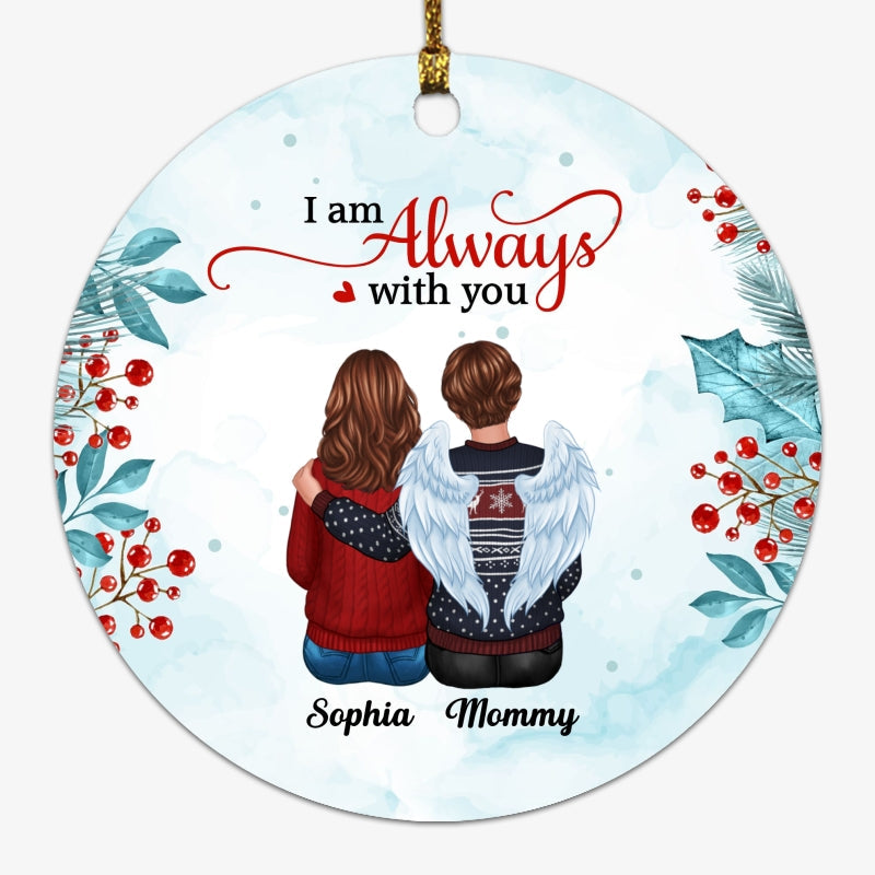 Watercolor Holly Branch Personalized Memorial Ornament