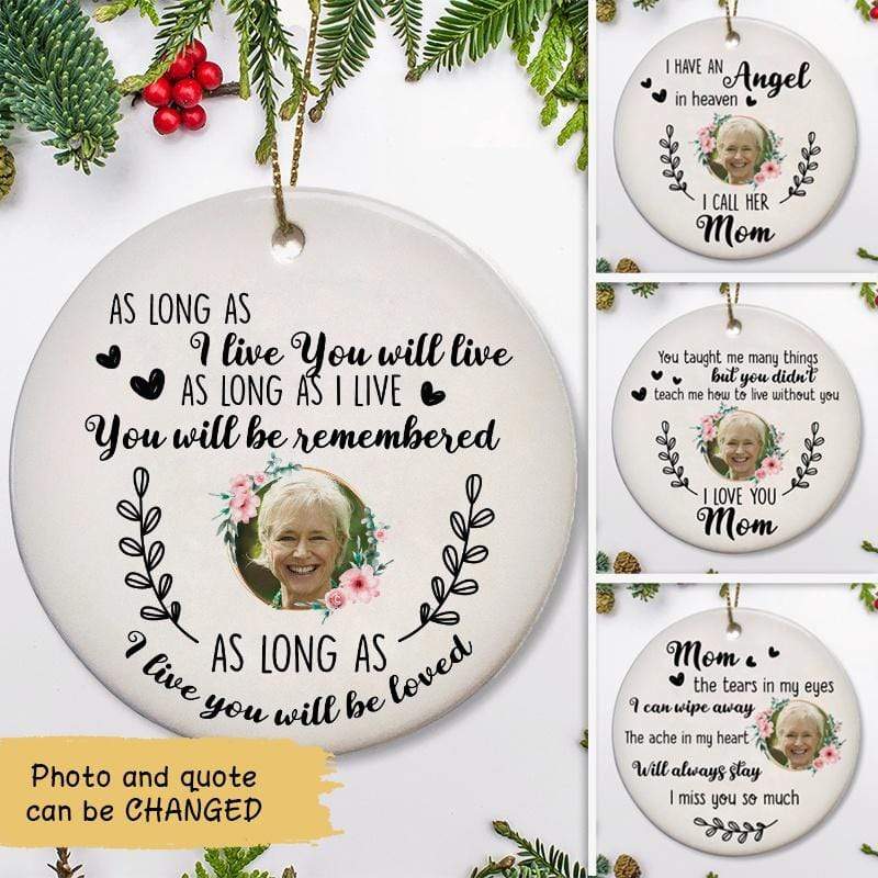 Photo Personalized Memorial Circle Ornament