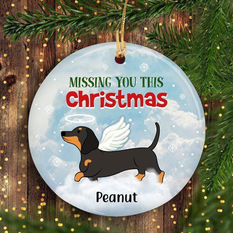 Memorial Dog Dachshund In Loving Memory Personalized Dog Decorative Memorial Ornament