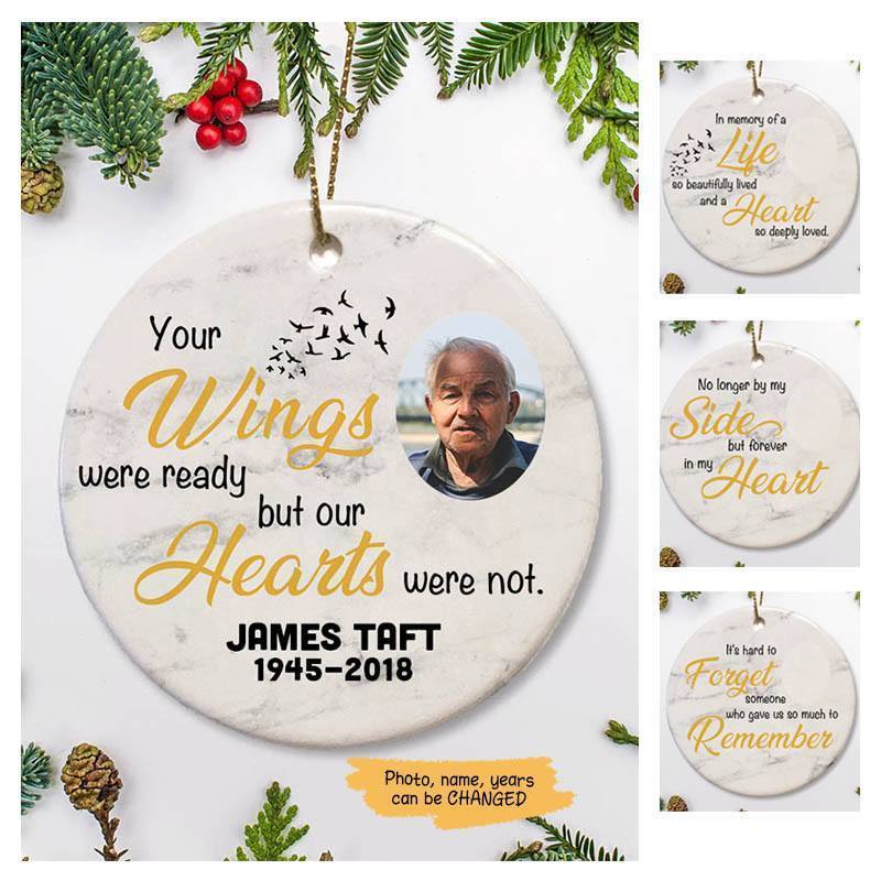 Memorial Keepsake Personalized Photo Circle Ornament