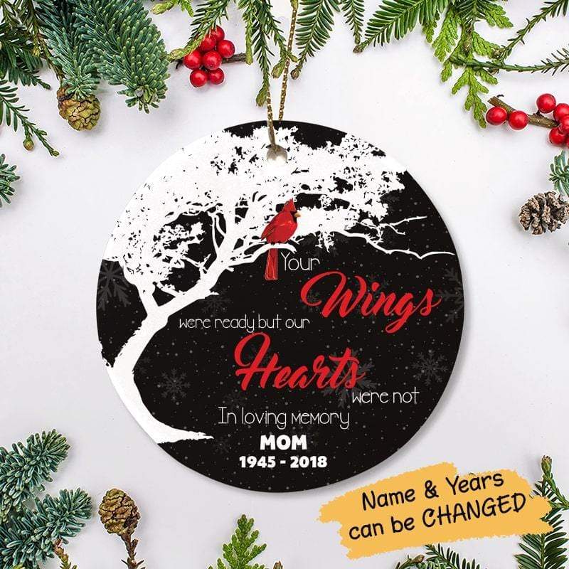 Our Hearts Were Not Half Tree Cardinal Personalized Memorial Circle Ornament