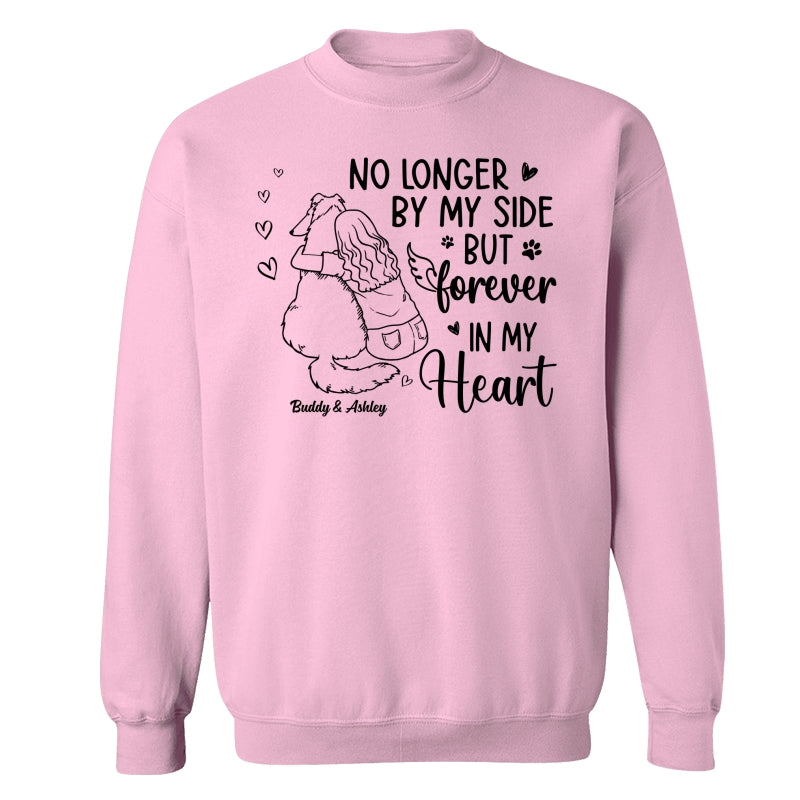 No Longer By My Side Forever In My Heart Woman Hugging Dog Memorial Personalized Shirt