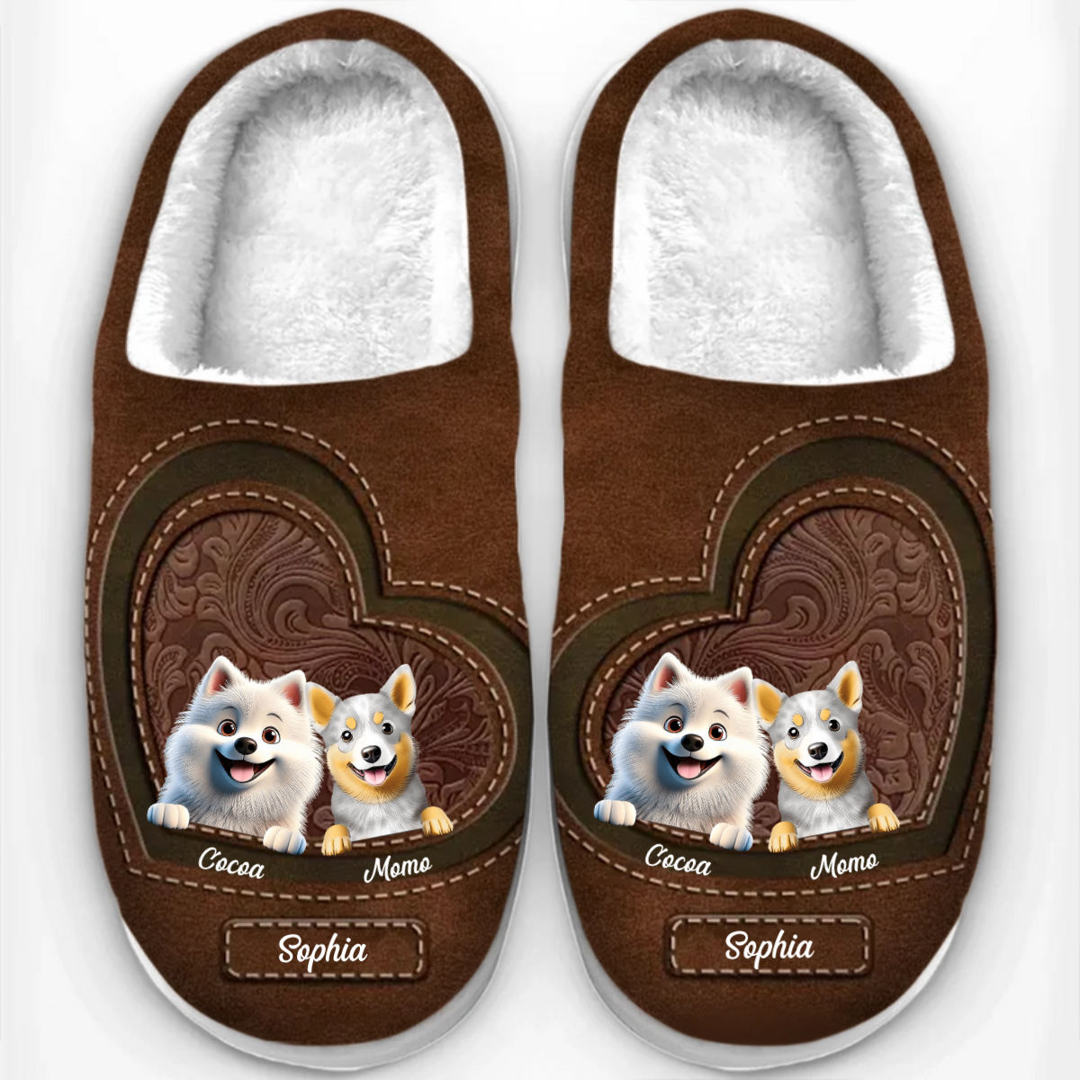 Every Step Filled With Love - Dog & Cat Personalized Custom Fluffy Slippers - Mother's Day, Gift For Pet Owners, Pet Lovers