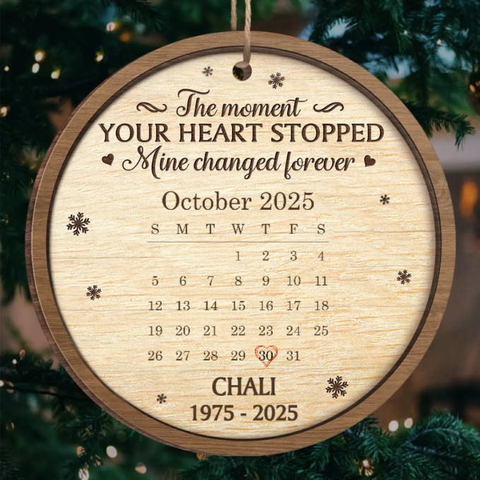 Custom Wood Ornament - Personalized Christmas Memorial Sympathy Gifts For Loss Of Mom, Dad - I’ll Hold You In My Heart Forever