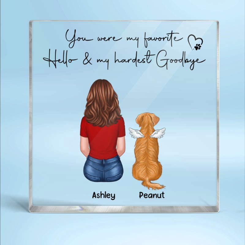 Dog Cat Memorial Pet Remembrance Gift Personalized Square Acrylic Block Plaque - Pet Loss Keepsake Pet Loss Sympathy Present, Keepsake Memory Gift, Acrylic Block