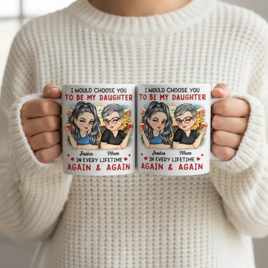 Custom Mug - Personalized Birthday Gifts For Mom, Daughter - A Daughter Love Lasts Forever