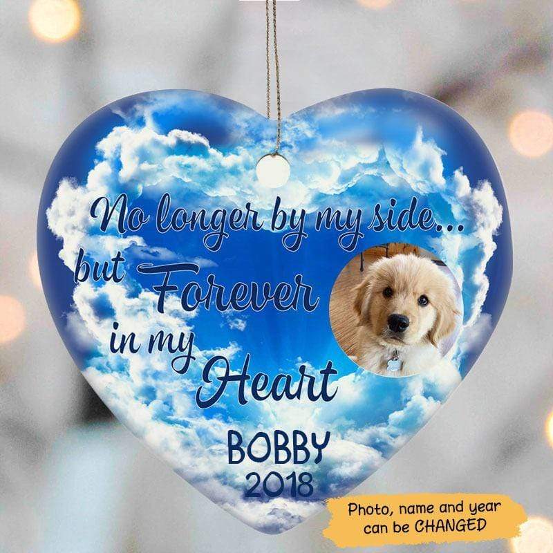 Forever In My Heart Paw Memorial Personalized Heart Ornament