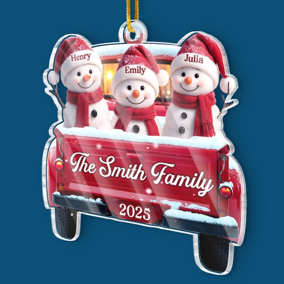 Custom Acrylic Ornament - Personalized Christmas Birthday Gifts For Mom, Dad, Kids - Family Sleigh Vibes