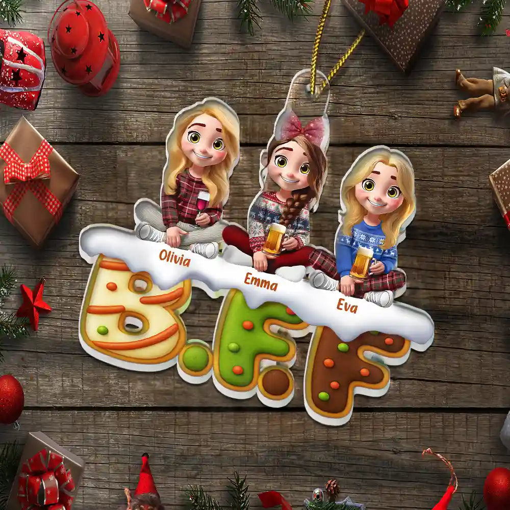 Bestie Sister Cake Cookie Tree - Personalized Custom Shaped Acrylic Ornament