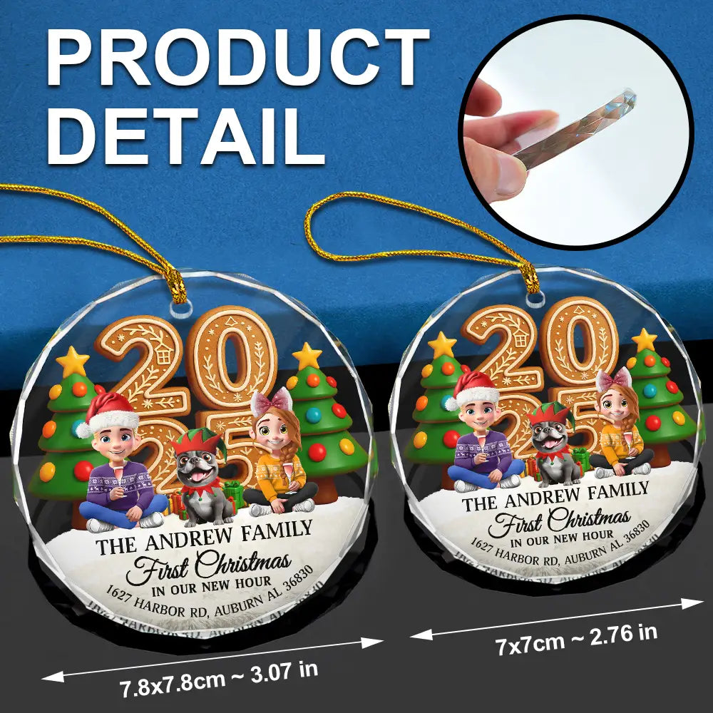 First Christmas In Our New Home Family Version - Personalized Circle Acrylic Ornament