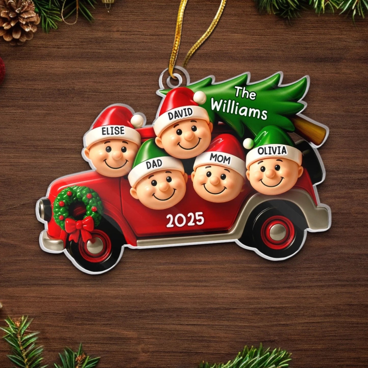 Custom Acrylic Ornament - Personalized Christmas Birthday Gifts For Mom, Dad, Kids - Together At Home For Christmas