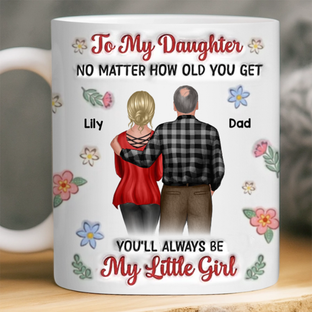 Custom Mug - Personalized Birthday Gifts For Dad, Mom, Daughter - Love Grows In Every Embrace