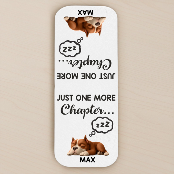 Custom Leather Magnetic Bookmark - Personalized Bookish Gifts For Book Lovers, Bookworms, Dog Dad And Mom - Happiness Is Another Chapter