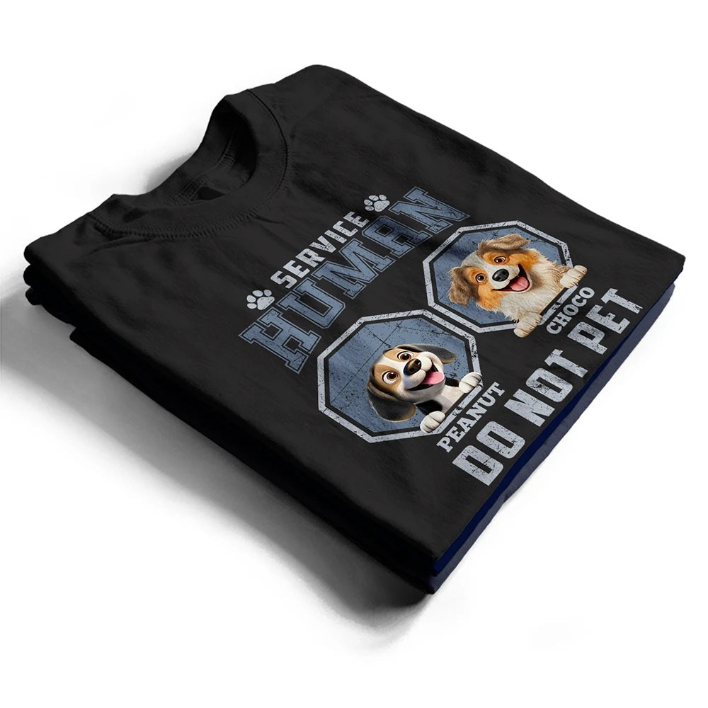 Service Human Do Not Pet 3D Effect Dog - Personalized T Shirt