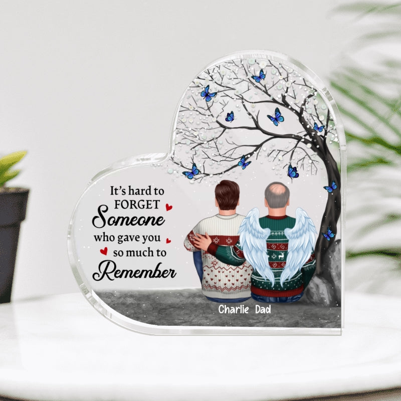 Family Memorial Blossom Tree Personalized Acrylic Heart Plaque