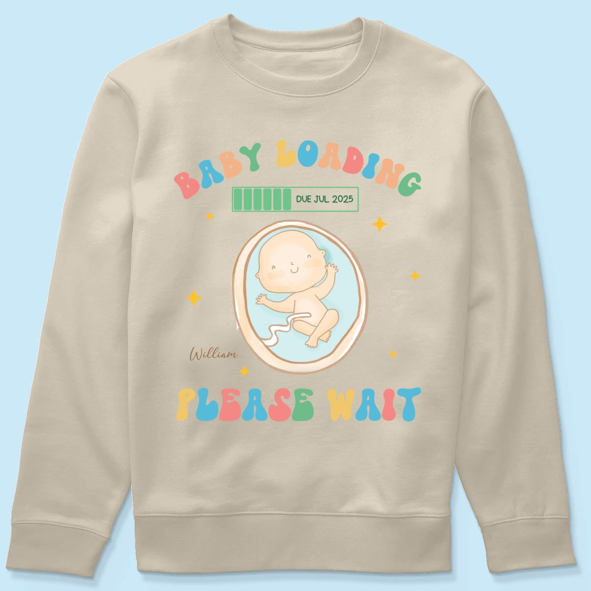 Baby Loading Please Wait Personalized Shirt for New Mom, Pregnancy Announcement Gift for Her, Cute Baby Announcement Shirt for Pregnancy Reveal Shirt