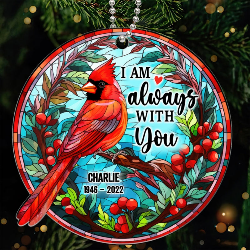 Cardinal Memorial Stained Glass Personalized Acrylic Ornament