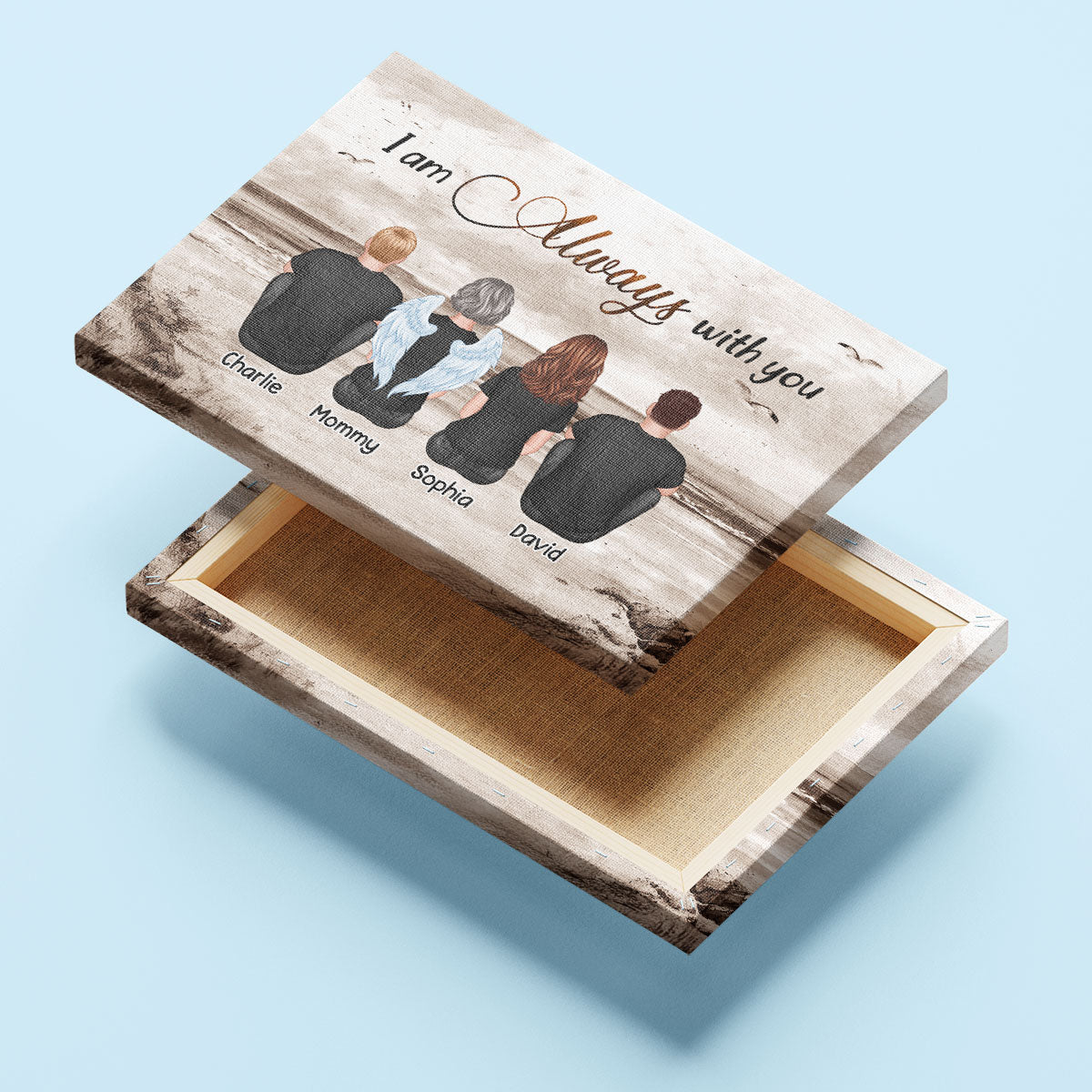 Always With You Sky Family Members, Memorial Personalized Canvas, Sympathy Gift