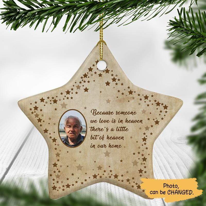 Someone In Heaven Photo Memorial Personalized Star Ornament