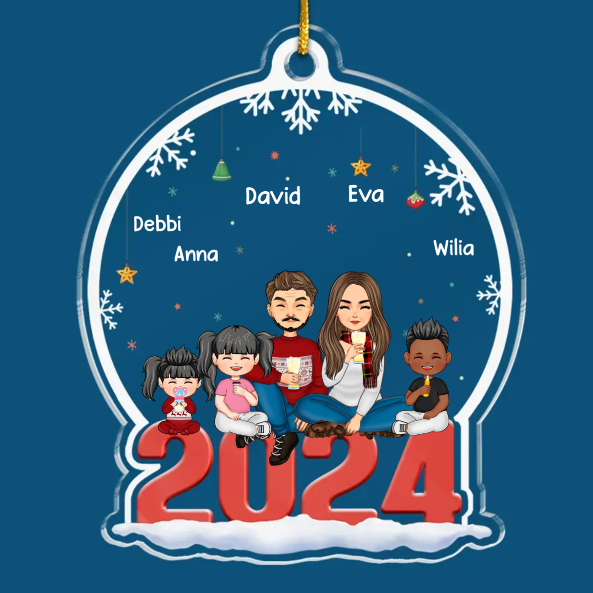 Christmas Is A Time For Family - Family Personalized Custom Ornament - Acrylic Custom Shaped - Christmas Gift Family Members