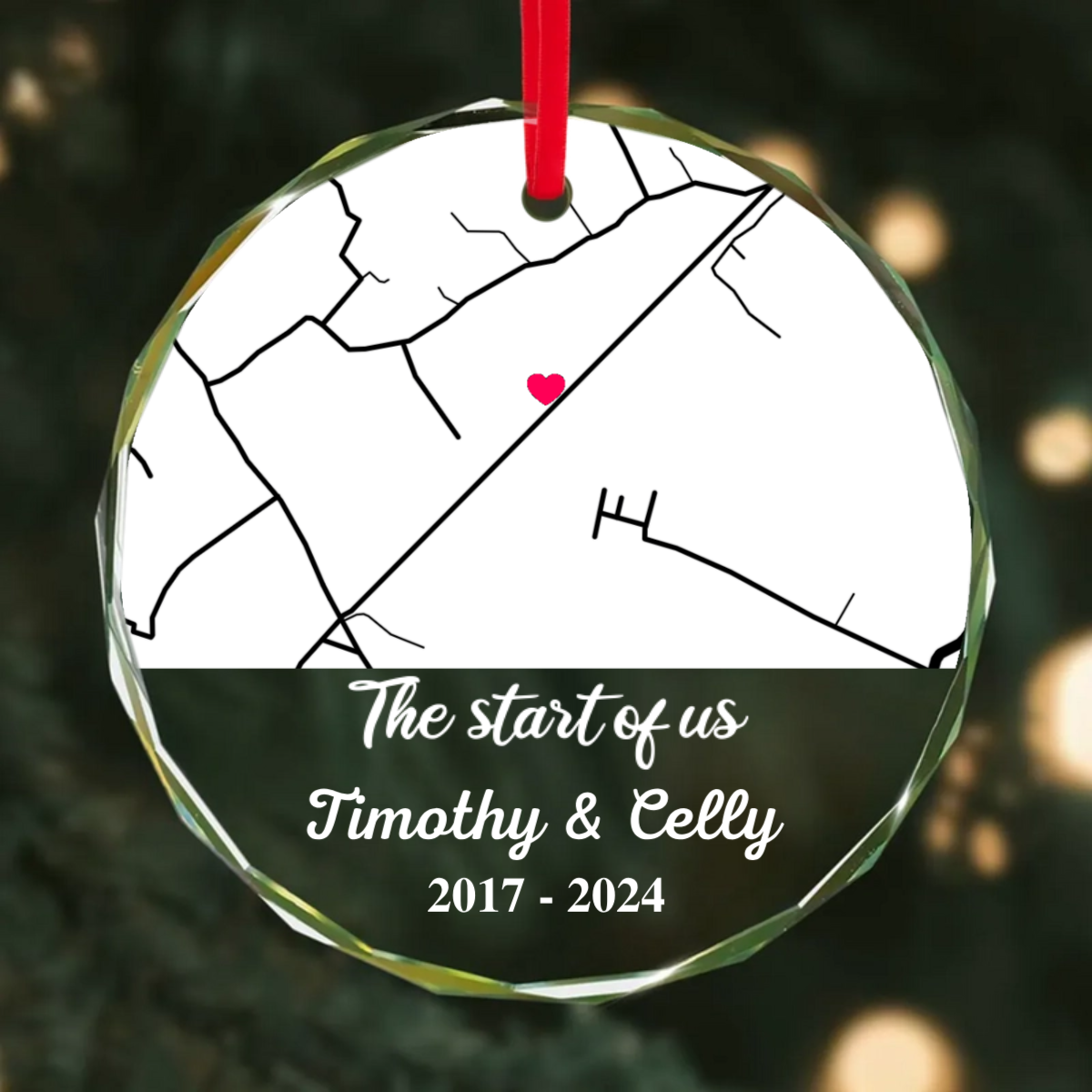 Personalized Where Our Story Began Acrylic Ornament, Custom Couple Location Maps Print Christmas Ornament, First Date, Engagement, Married Map Gift