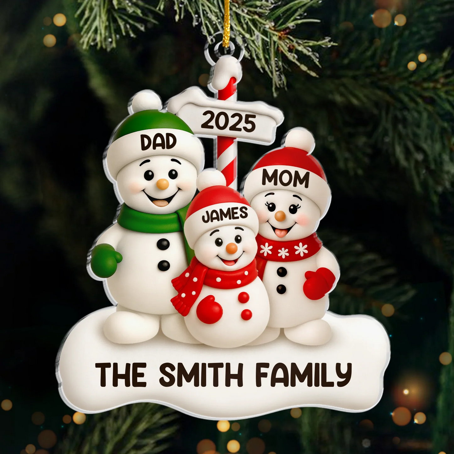 Custom Acrylic Ornament - Personalized Christmas Birthday Gifts For Mom, Dad, Kids - Together In The Snow