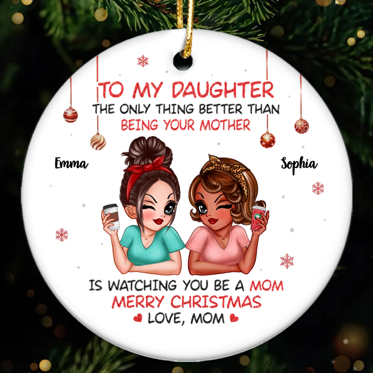 To My Daughter Son Merry Christmas Personalized Acrylic Ornament, Christmas Gift For Daughters, Sons