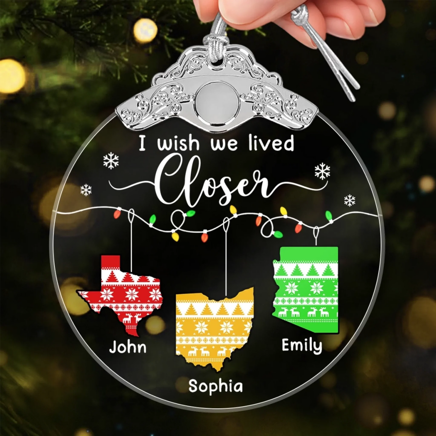 Custom Ornament - Personalized Christmas Birthday Gifts For Mom, Dad, Kids - Distance Means Nothing Between Us