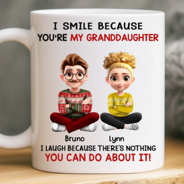Custom Mug - Personalized Christmas Birthday Gifts For Grandpa, Grandma, Grandson, Granddaughter - Generations Of Warmth
