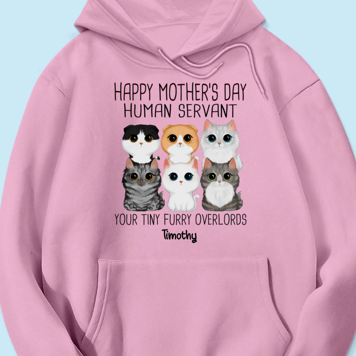Watercolor Cute Cats Happy Mother‘s Day Cat Human Servant Personalized Shirt