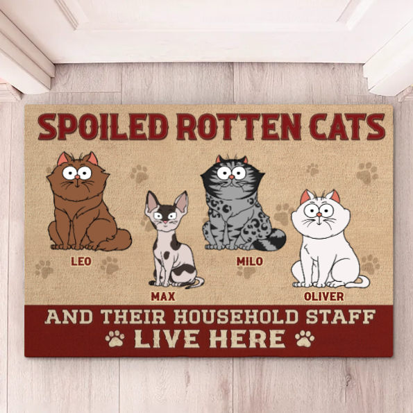 Custom Home Decor Decorative Mat - Personalized Birthday Gifts For Cat Lovers, Cat Mom And Dad - Welcome To The Cat Kingdom