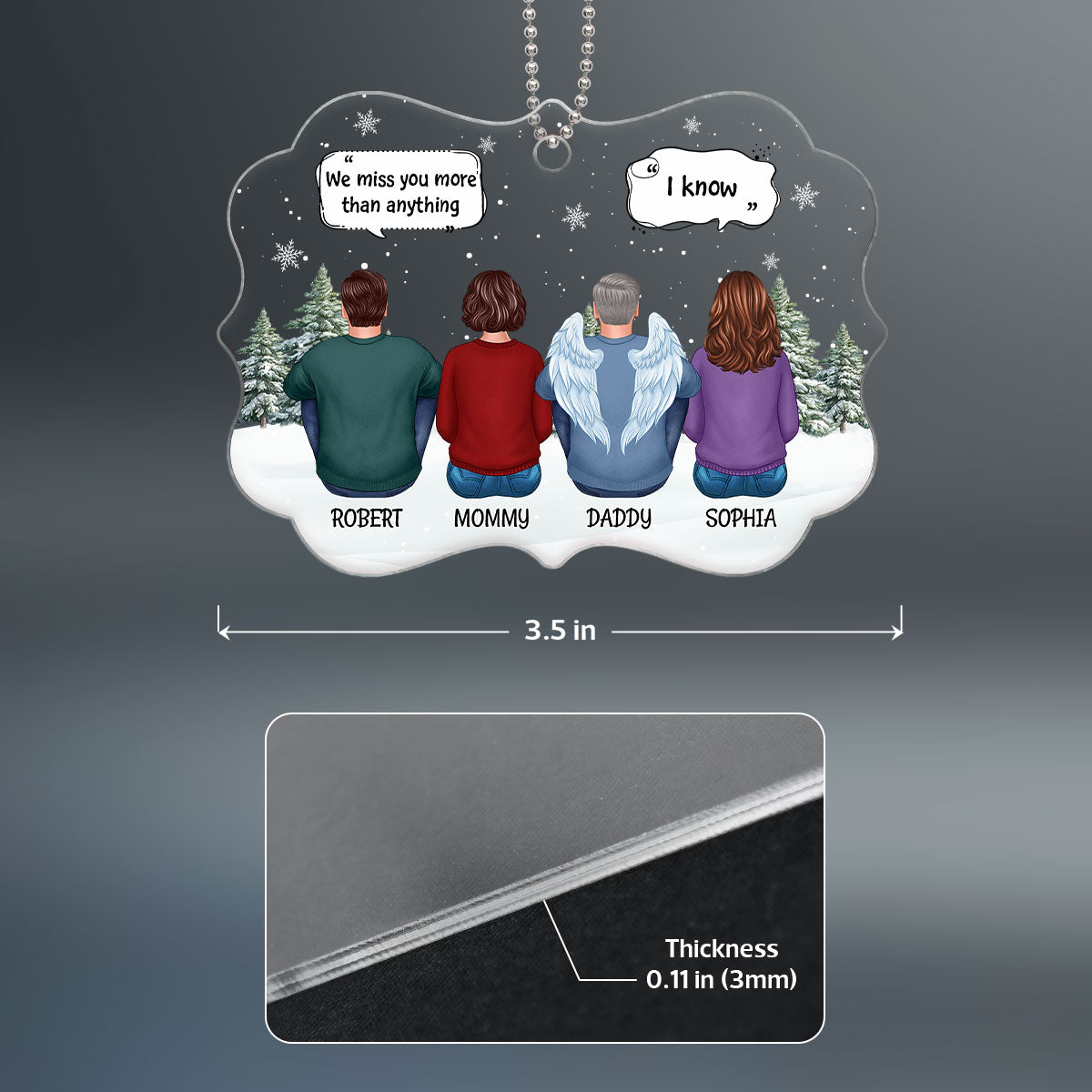 Always With You Family Memorial Keepsake Sympathy Gift Personalized Acrylic Ornament