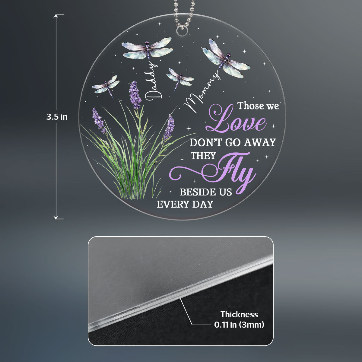 Dragonflies Memorial Keepsake Those We Love Personalized Acrylic Ornament