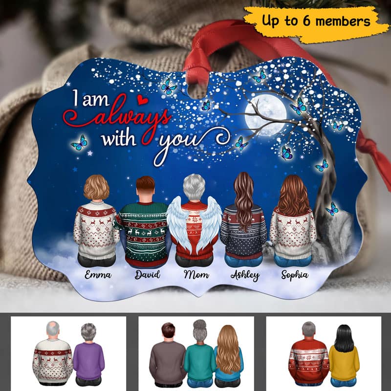 Family Memorial Blossom Tree Butterfly Personalized Christmas Ornament