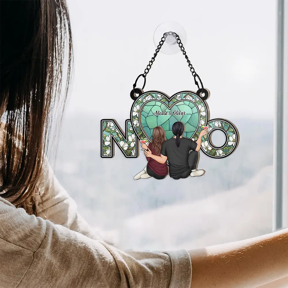 Người Yêu Chó - Chó Ngủ Trên Mặt Trăng - Suncatcher Cá Nhân