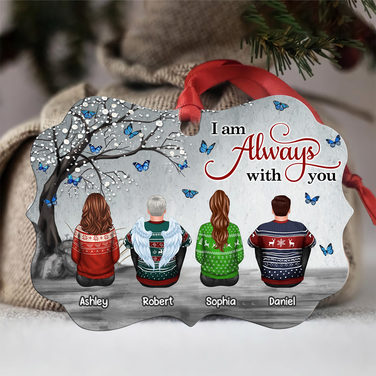 Blossom Tree Always With You Whole Family Memorial Remembrance Gift Personalized Christmas Ornament