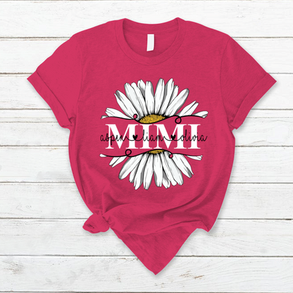 Mimi And Grandkids Flower Daisy T-Shirt