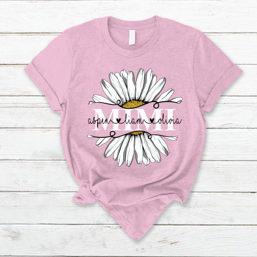 Mimi And Grandkids Flower Daisy T-Shirt