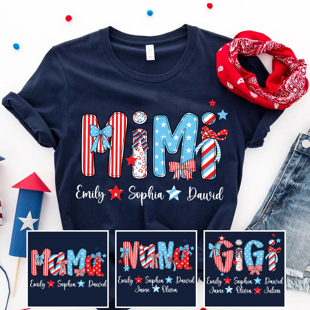 Patriotic American Flag Gigi Custom Gigi And Grandkids