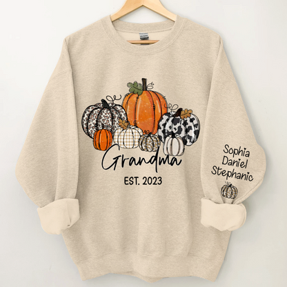 Pumpkin Grandma Est Year And Kids CTH01