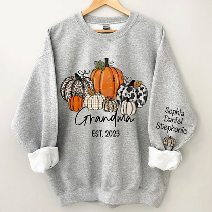 Pumpkin Grandma Est Year And Kids CTH01