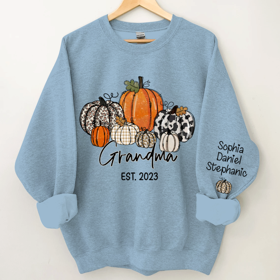 Pumpkin Grandma Est Year And Kids CTH01